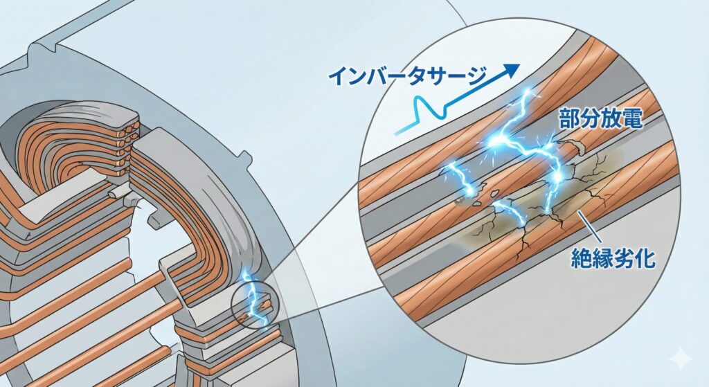 インバータサージによる部分放電の発生メカニズムと巻線絶縁劣化のプロセス