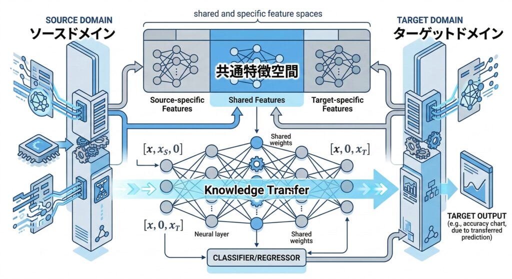 転移学習における知識転移とFEDAの構造